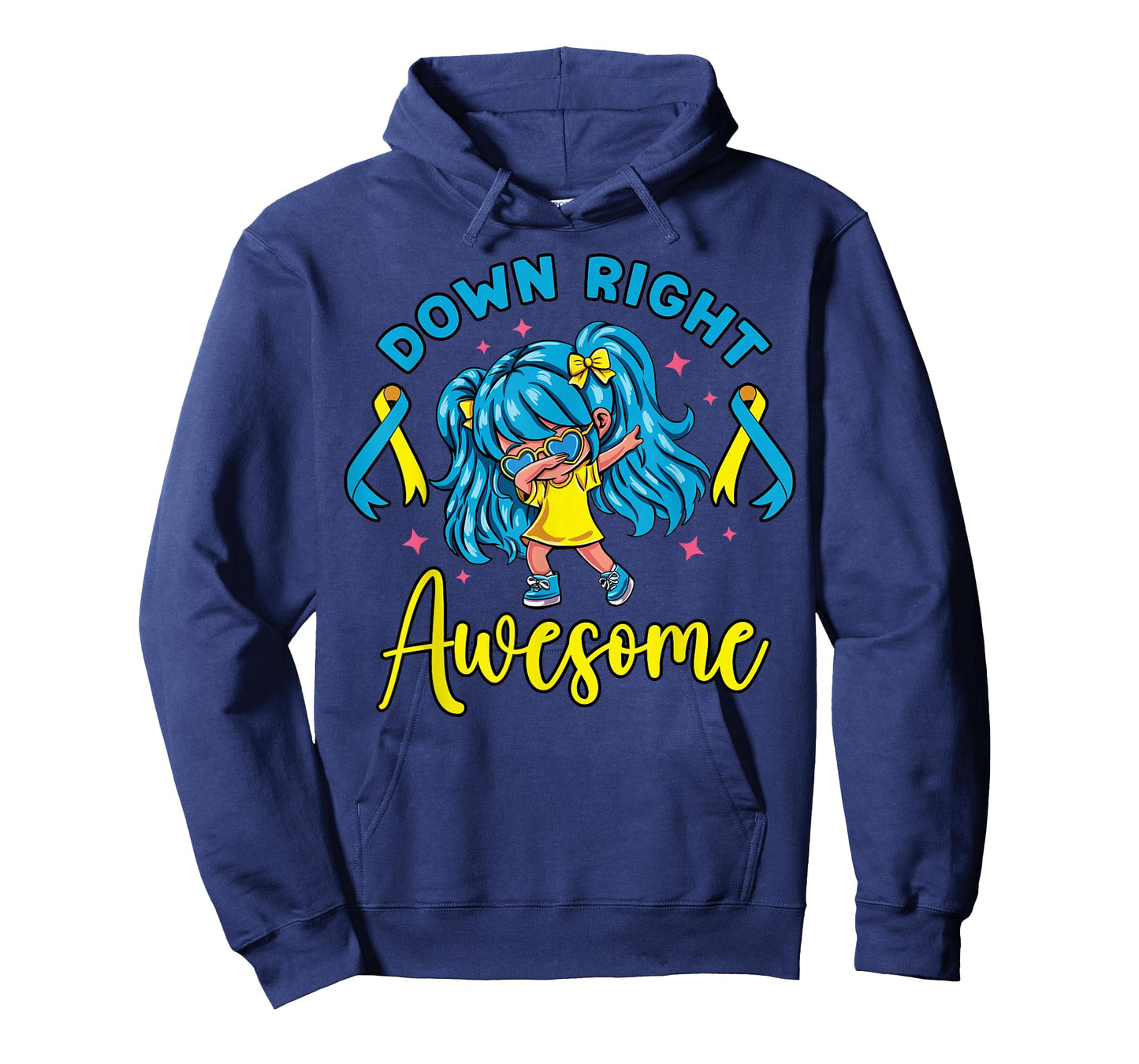 Down Syndrome Down Right Awesome Dabbing Girl Awareness T-Shirt