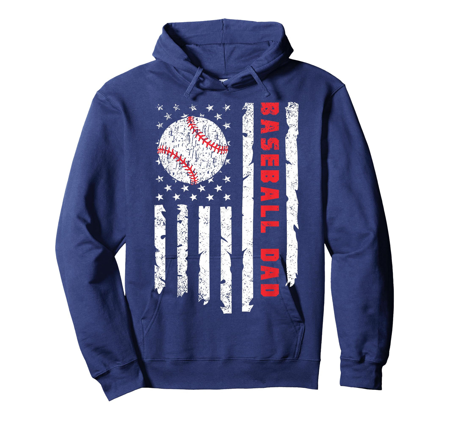 Baseball DAD USA American Flag Fathers Day 4th of July T-Shirt