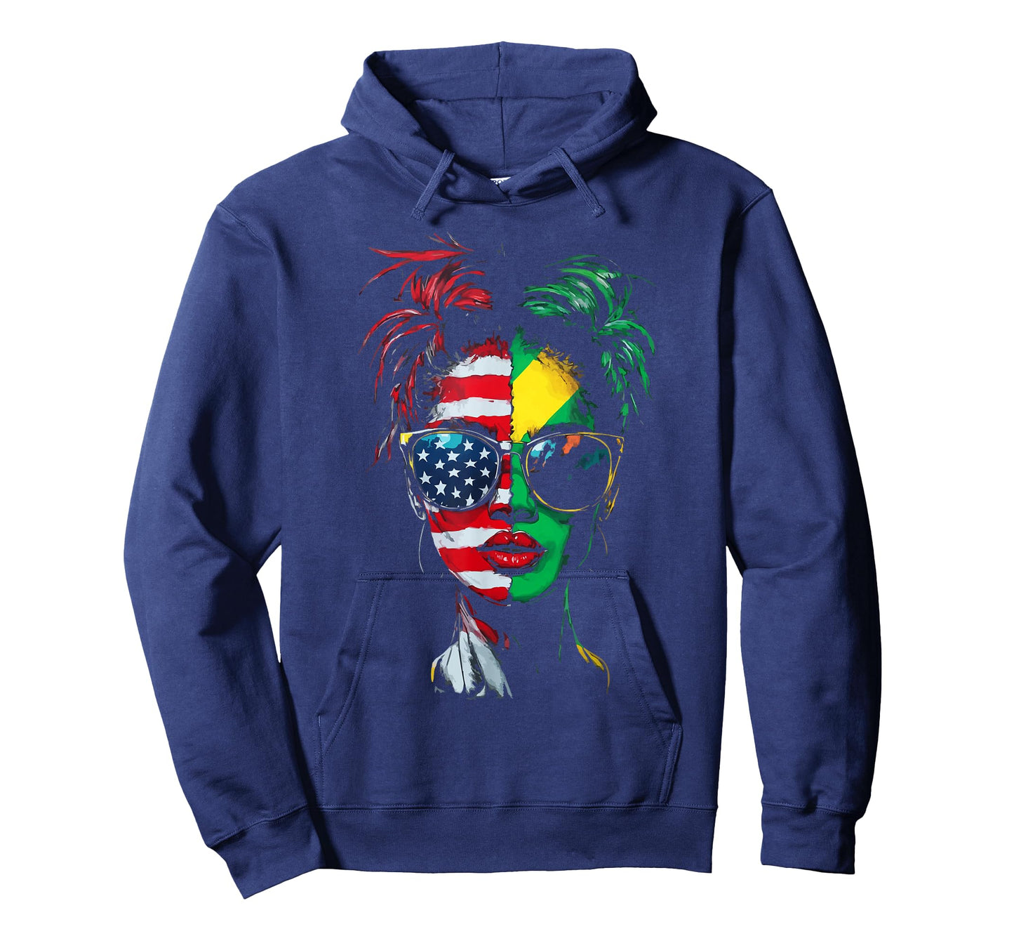Half American Half Jamaican USA Flag Jamaica America T-Shirt