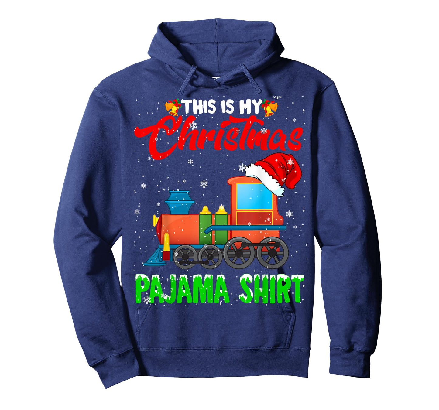 Christmas Pajama Funny Santa Train Farmer Kids Christmas T-Shirt