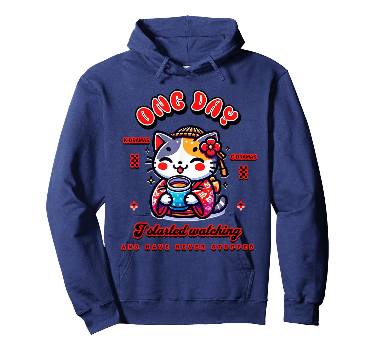 Cute Cat Watching K-Dramas and C-Dramas T-Shirt