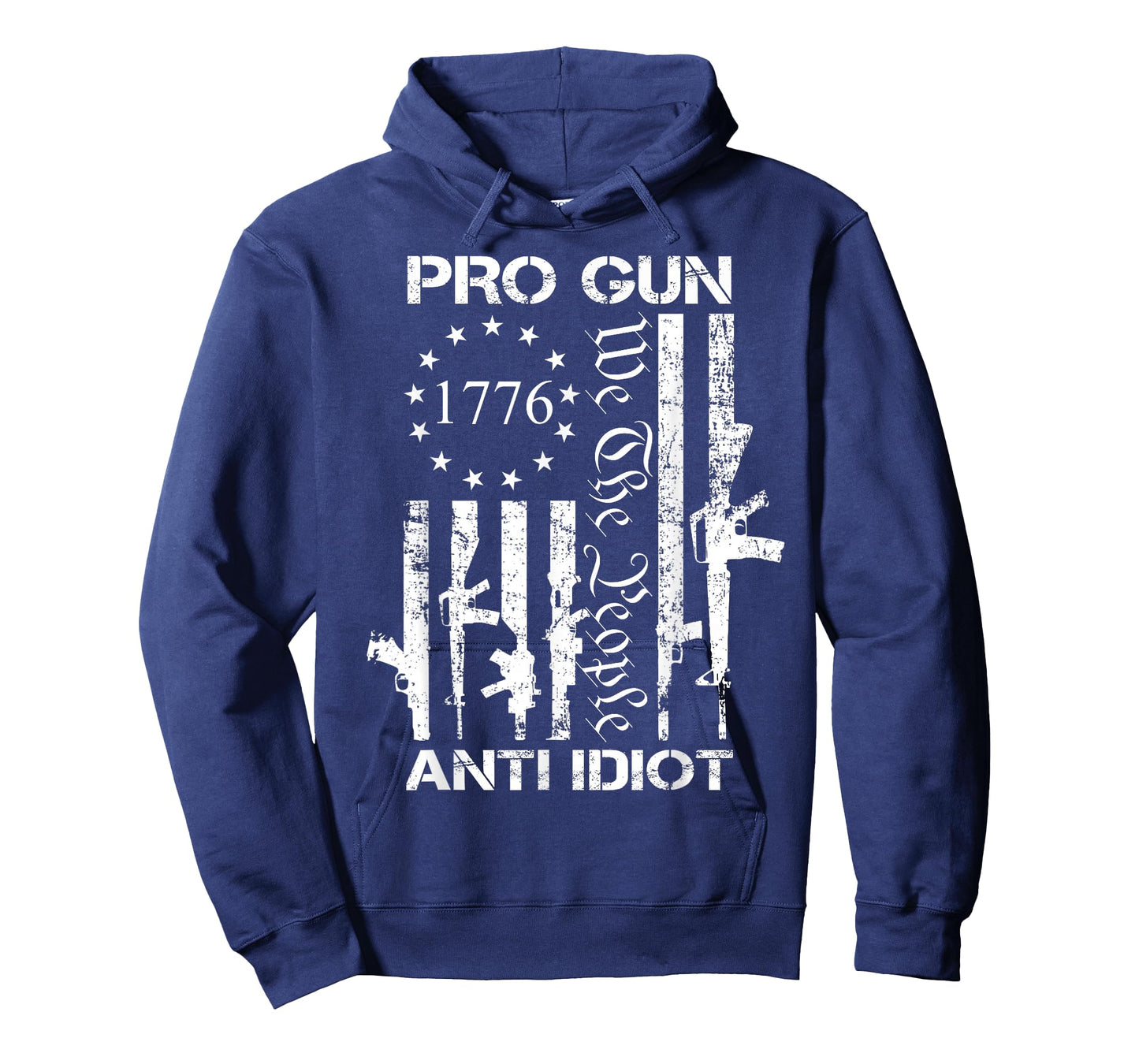 Pro Gun Anti Idiot - 2nd Amendment Pro Gun Rights USA Flag T-Shirt