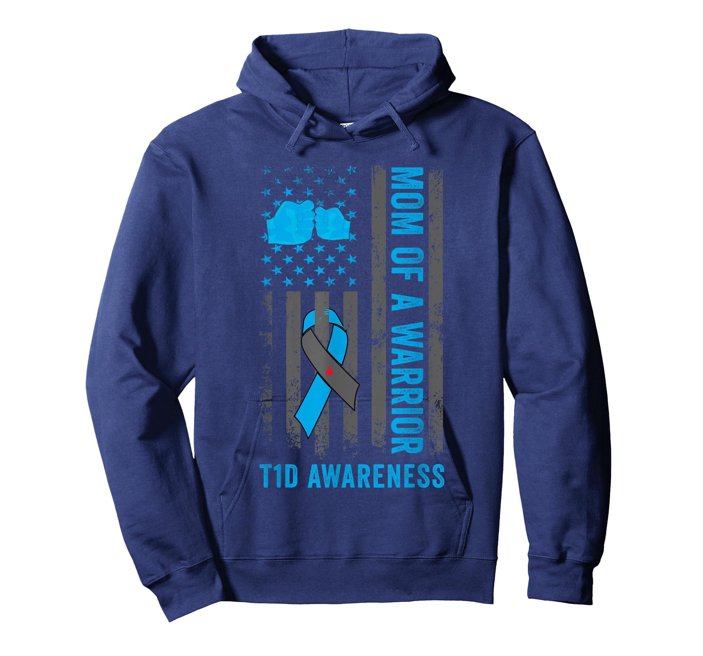 Mom Of A T1D Warrior Diabetic Type 1 Diabetes Awareness T-Shirt