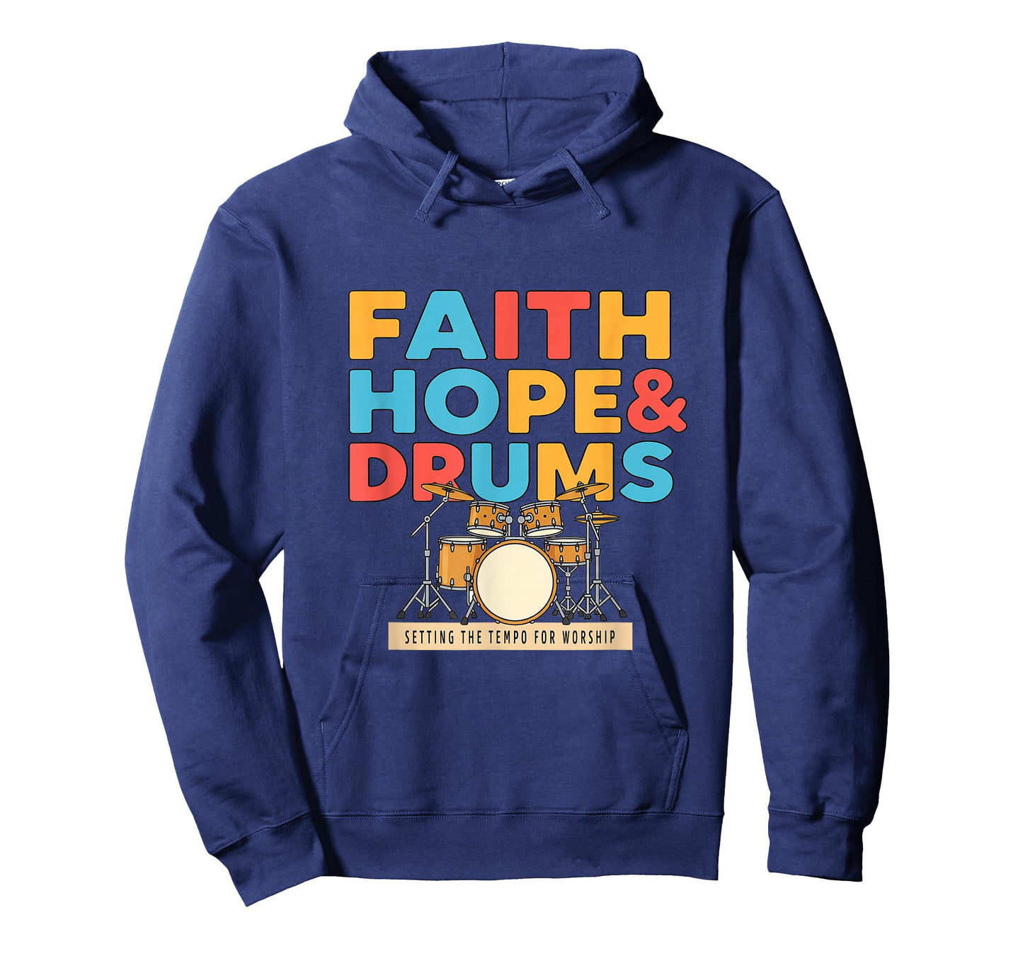Faith Hope & Drums Christian Musician Worship Drummer Design T-Shirt
