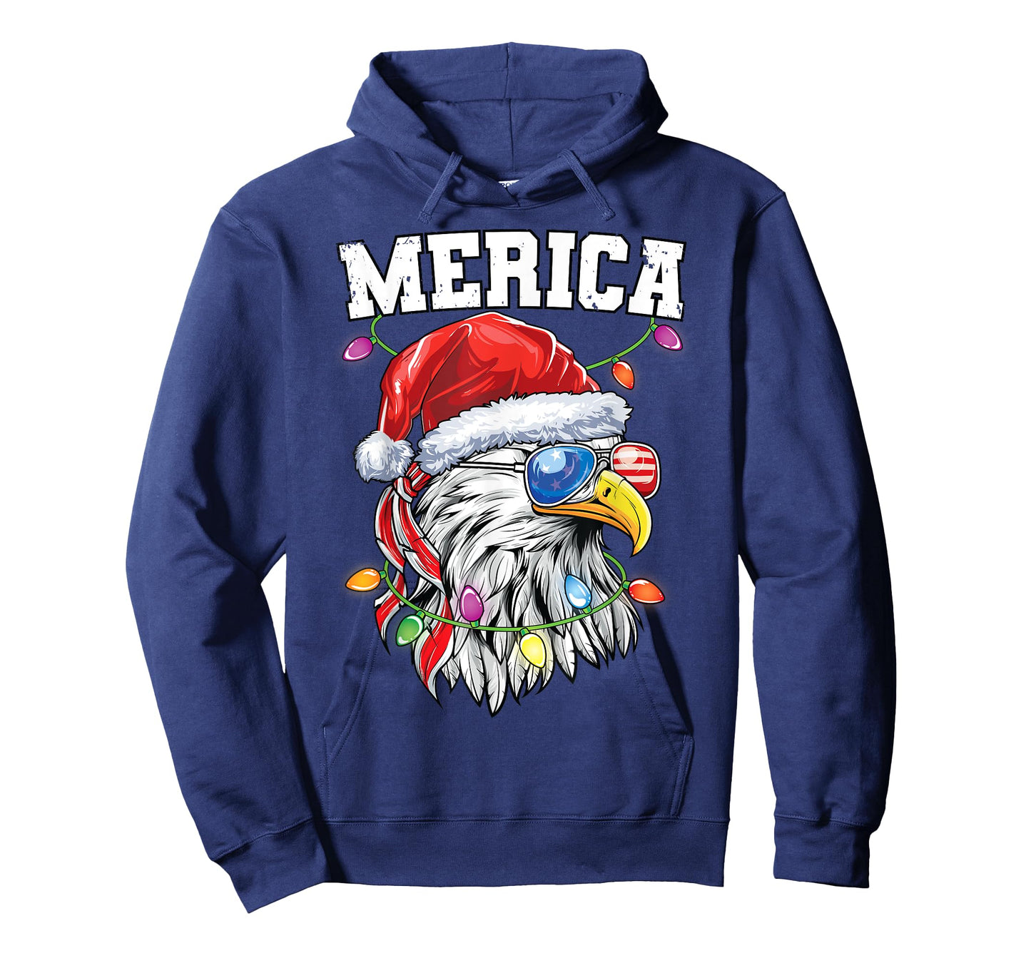 Merica Christmas Shirt Patriotic Veteran Santa Bald Eagle T-Shirt for Women Kids Men