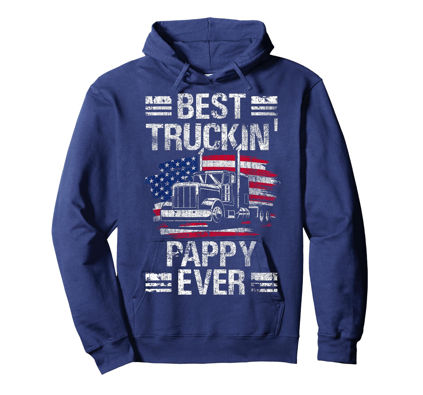 Best Truckin Pappy Ever USA Flag Semi Truck Driver Gift Men T-Shirt