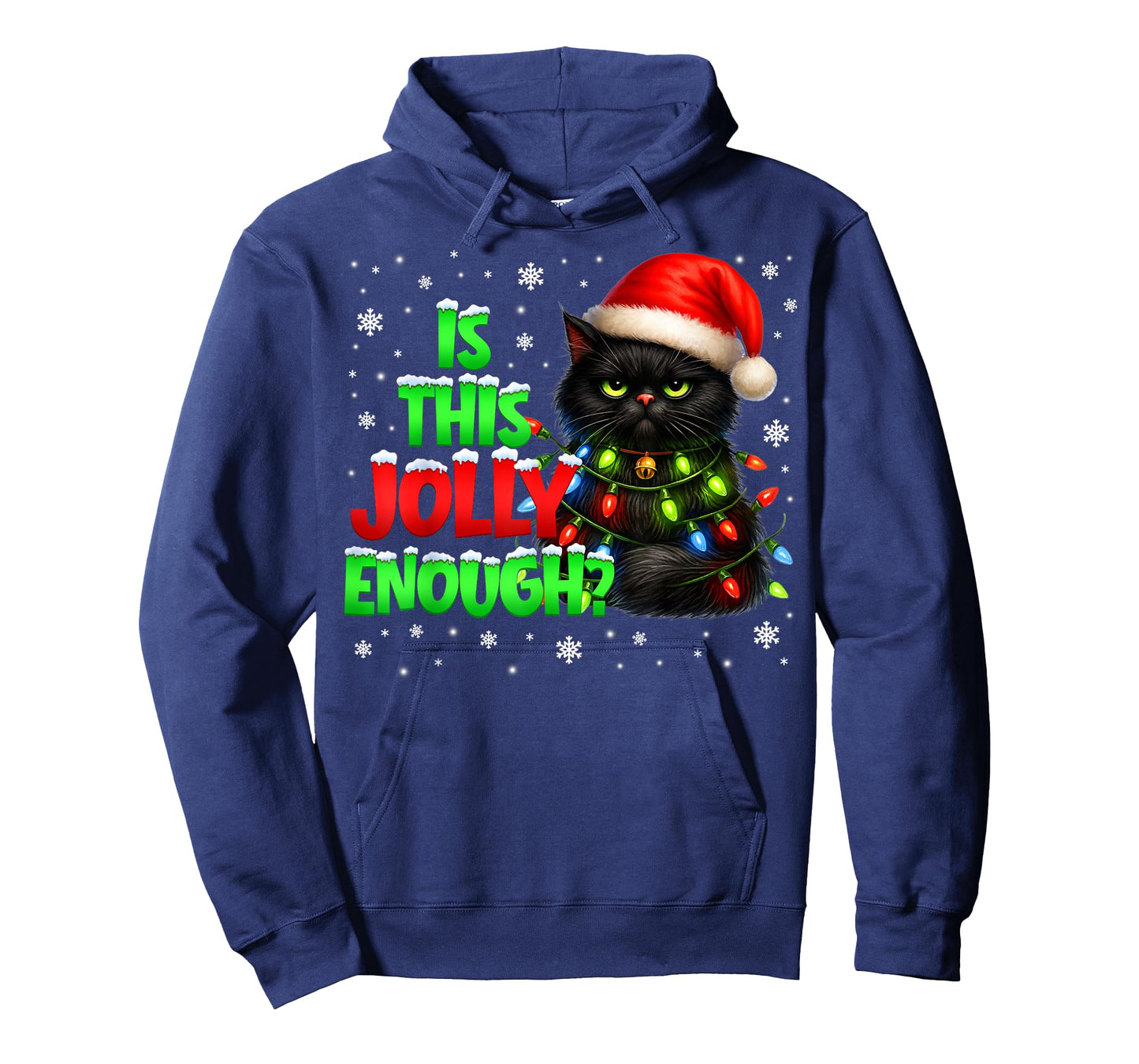 is This Jolly Enough Black Cat Pjs Christmas Xmas Men Women T-Shirt