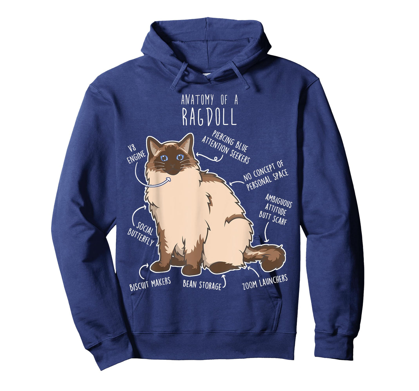Ragdoll Cat Anatomy, Funny Cute Pet Mom Dad, Seal Point T-Shirt