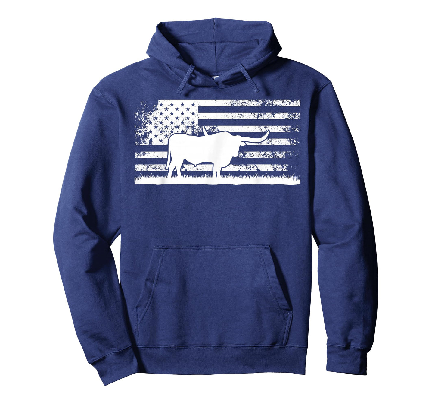 American Flag USA - Texas Longhorn Cow For Cattle Farmer T-Shirt