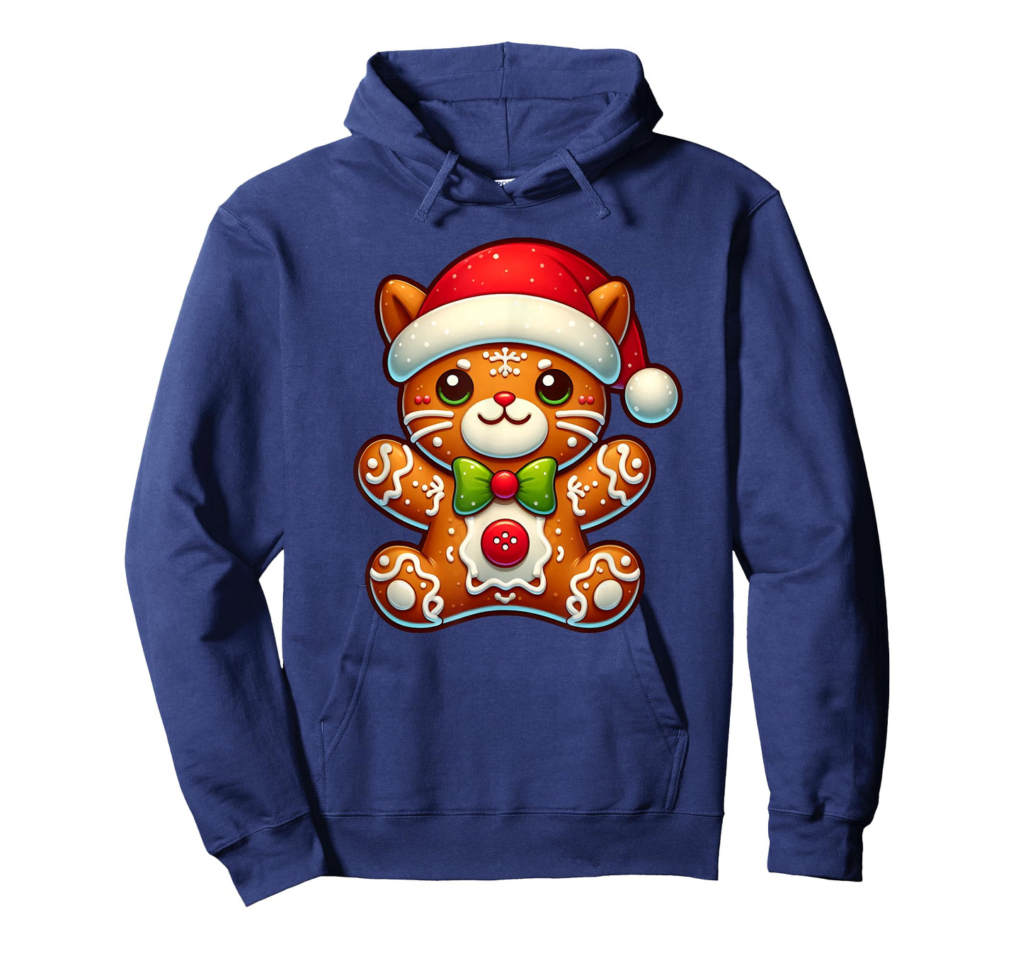 Funny Gingerbread Man Cat Christmas Womens Mens Kids T-Shirt
