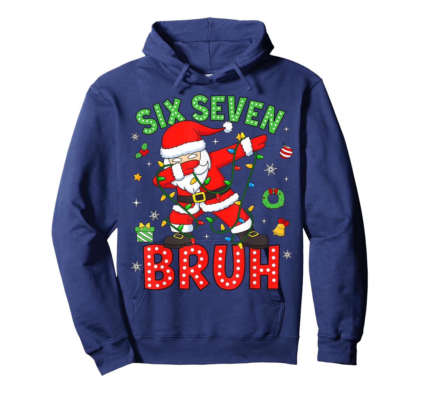Six Seven 67 Gen Z Alpha Meme Bruh Christmas Dabbing Santa T-Shirt