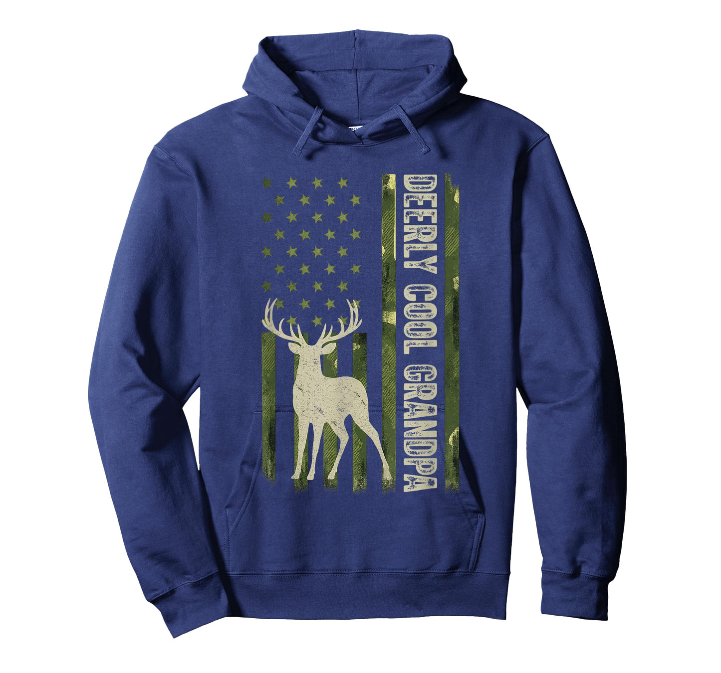 Deerly Cool Grandpa Camouflage USA Flag Deer Hunting Season T-Shirt