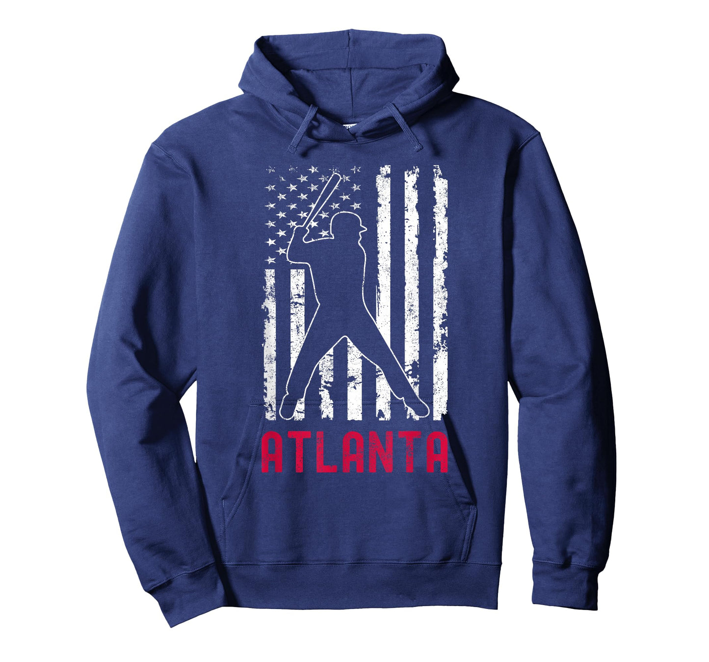 Atlanta American Flag Baseball Weathered T-Shirt