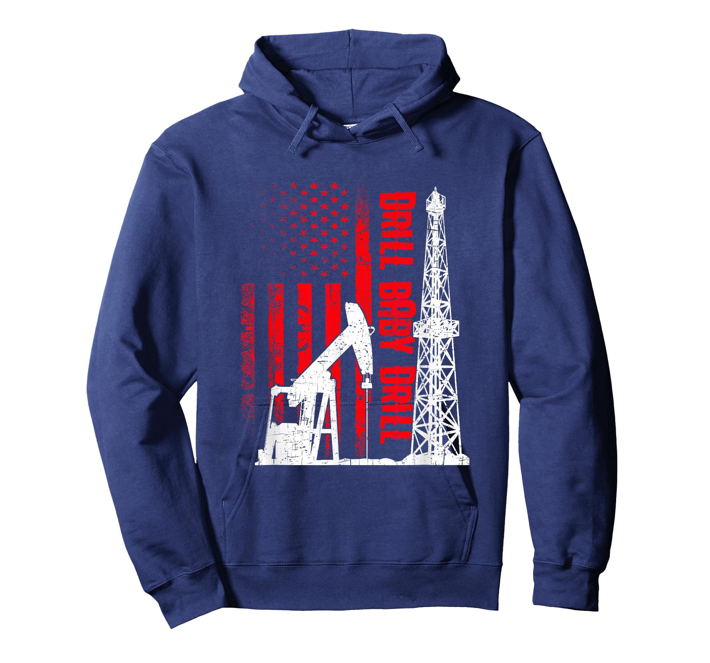 American Flag Oil Drilling Design Drill Baby Drill T-Shirt for Men - Black, Small