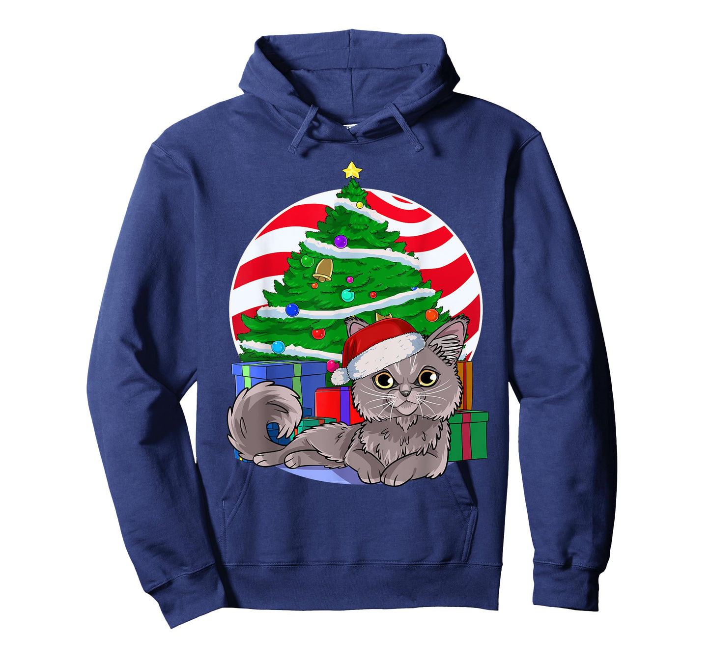 Nebelung Cat Cute Santa Christmas Tree Xmas Decor T-Shirt