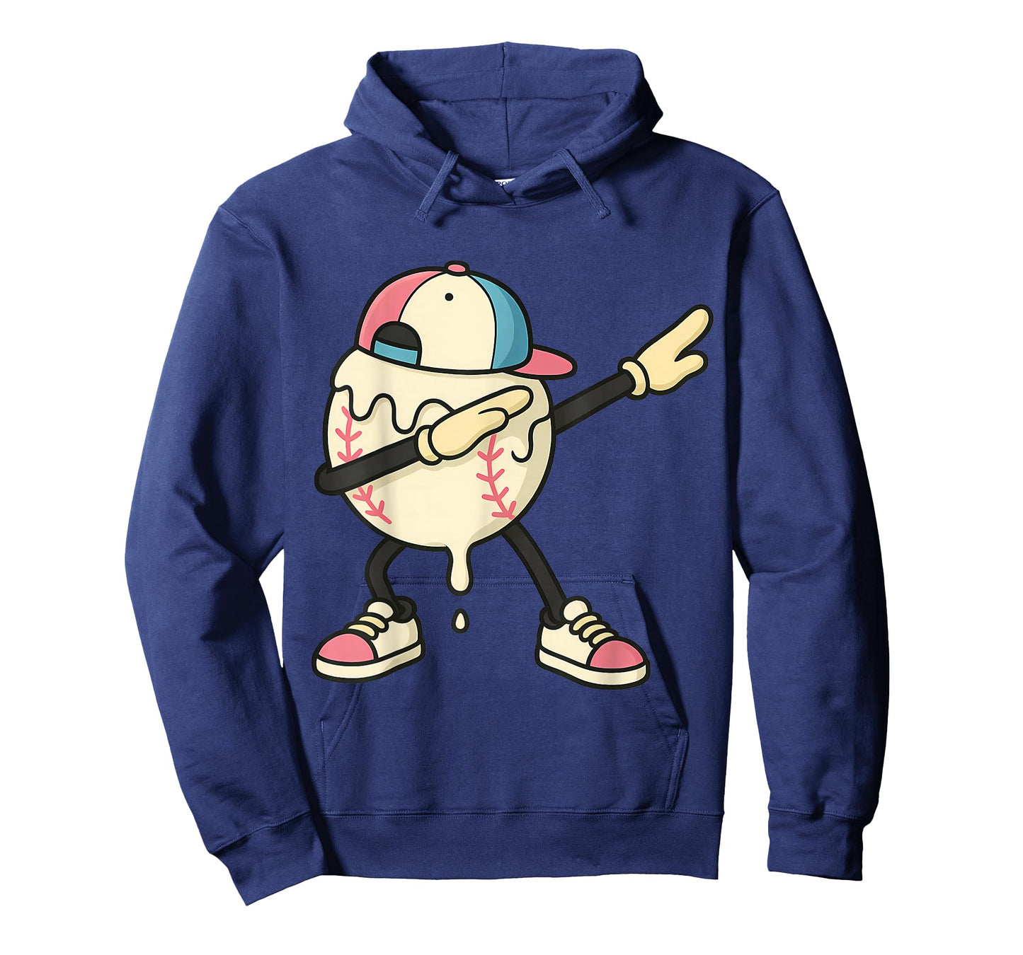Graphic Baseball Ice Cream Drip Dabbing Baseball Drip T-Shirt