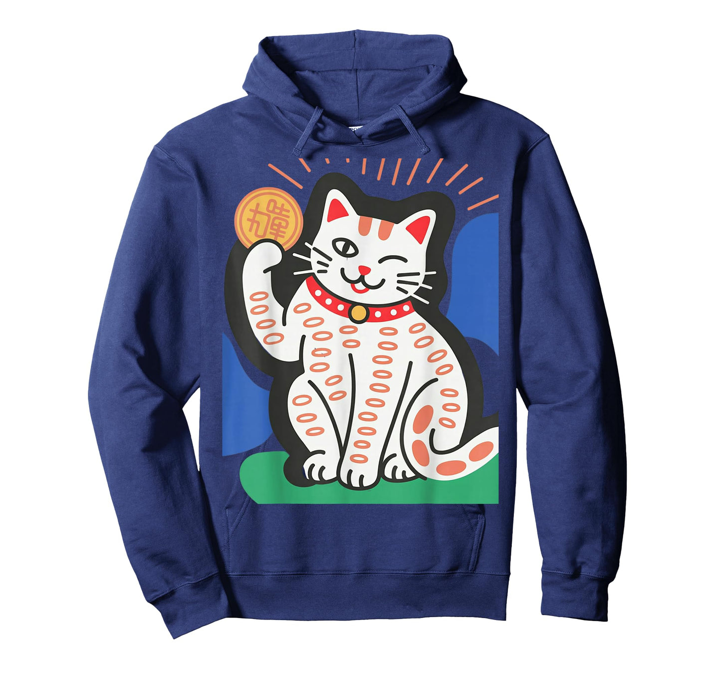 Lucky Cat Maneki Neko Japanese Fortune Waving Charm Art T-Shirt