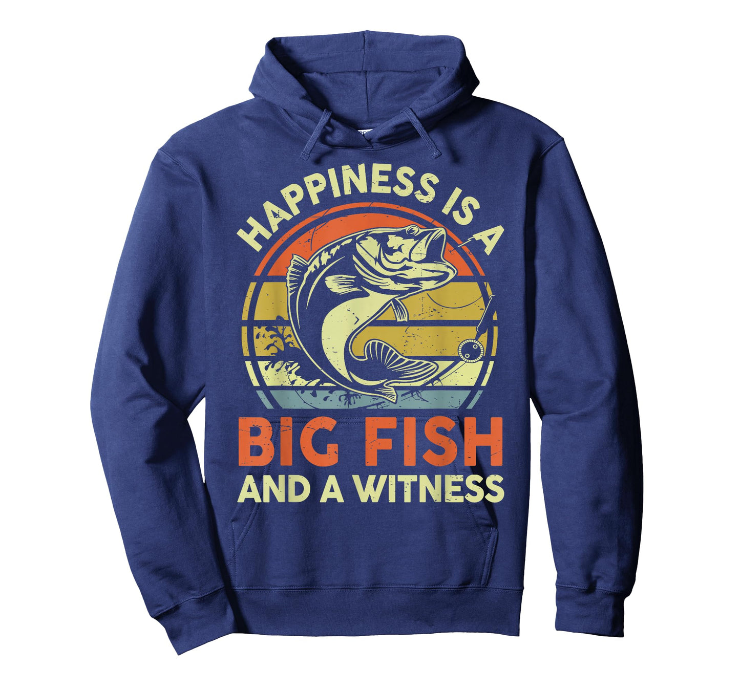 Fishing Gift Happiness Big Fish Witness Funny Bass Fish Dad T-Shirt