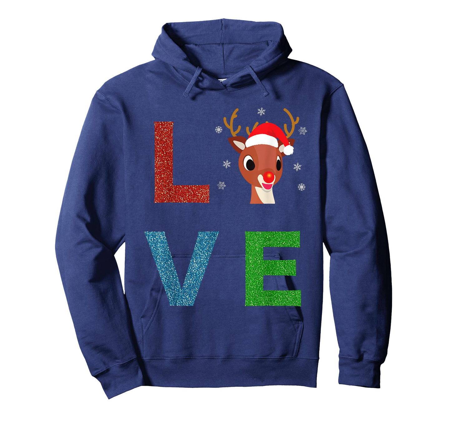 Rudolph Red Nosed Reindeer, Sparkly LOVE Kids T-Shirt