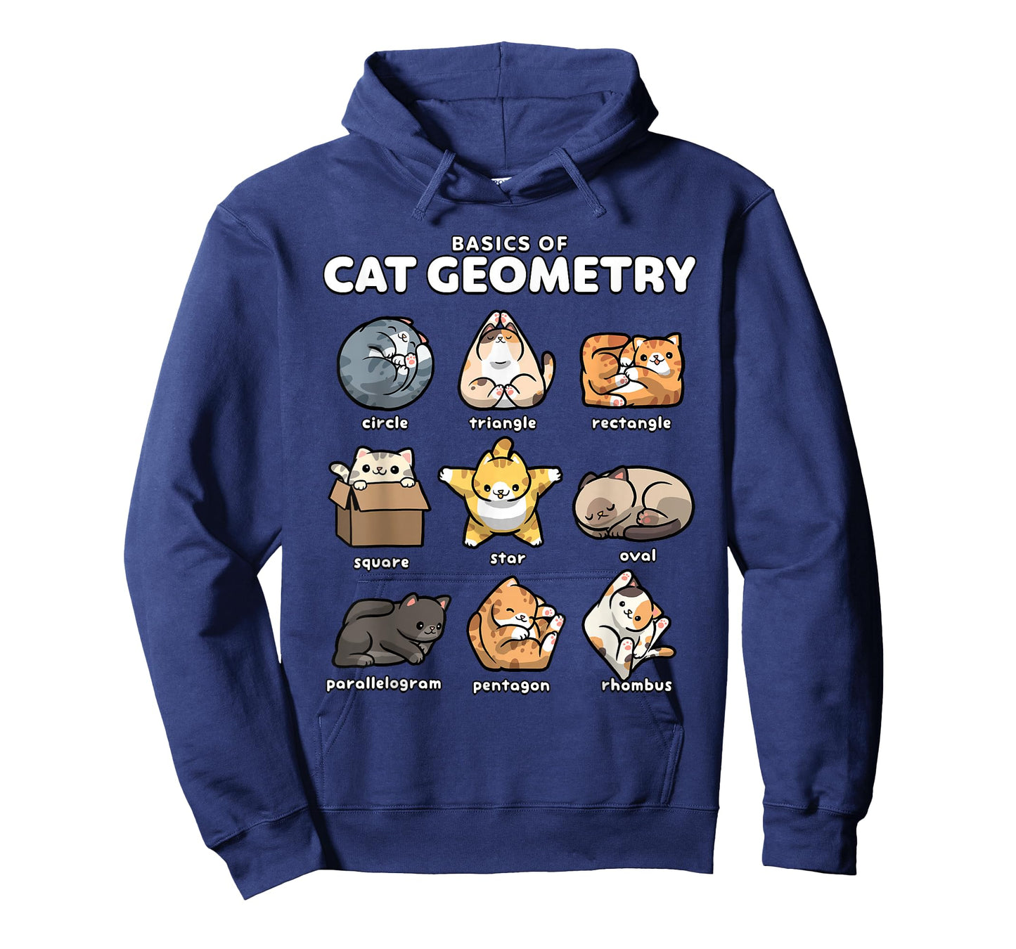 Basics of Cat Geometry Funny Cat Shapes Design T-Shirt