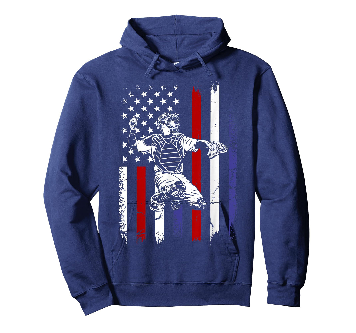 Baseball American Flag Patriotic Catcher 4th of July T-Shirt