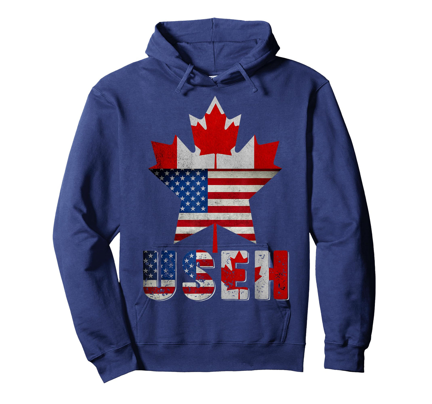 Funny US EH Maple Leaf Canadian USA American Flag Canada Day T-Shirt