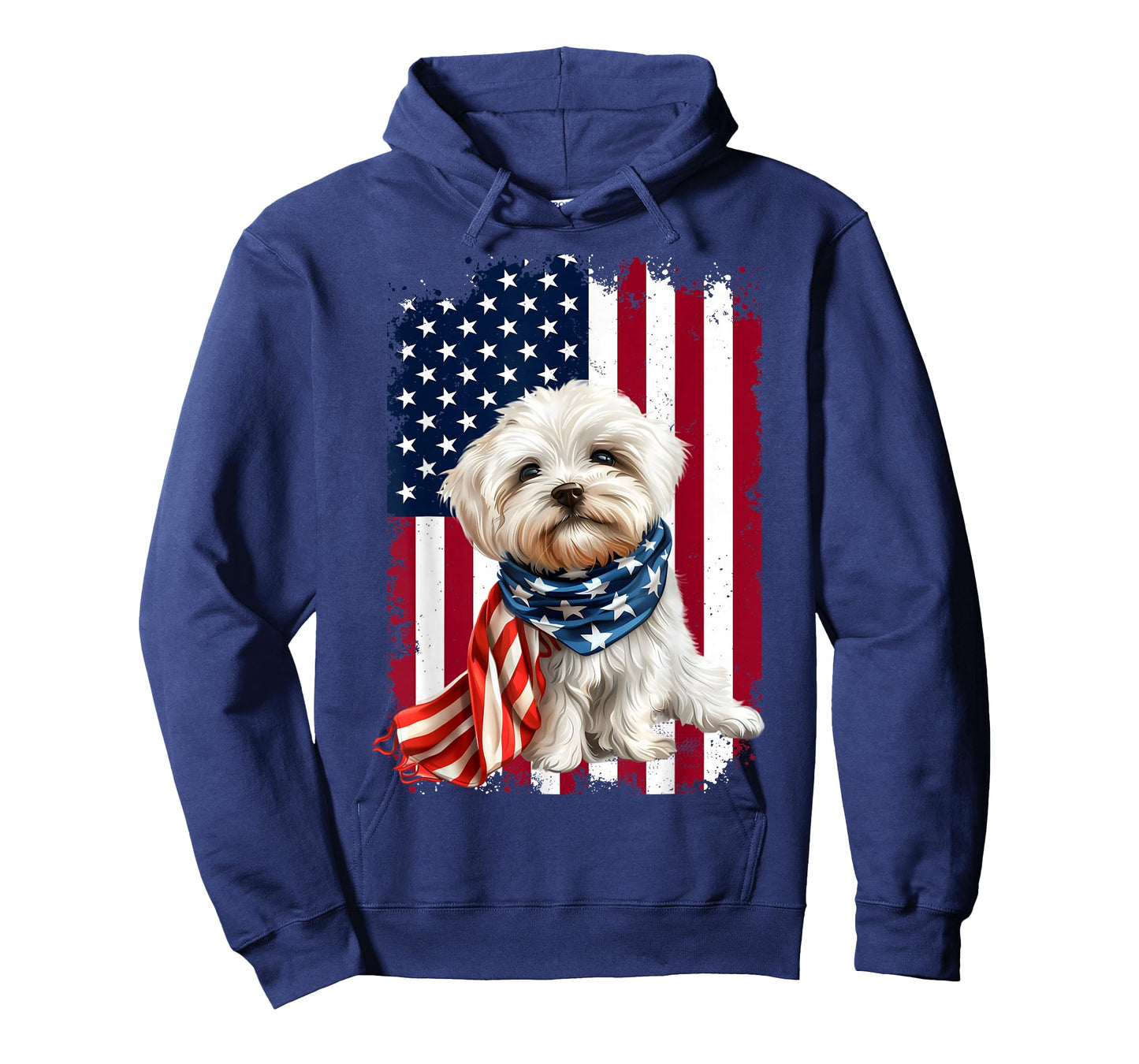 Maltese dog American Flag 4th Of July Maltese dog Lovers T-Shirt