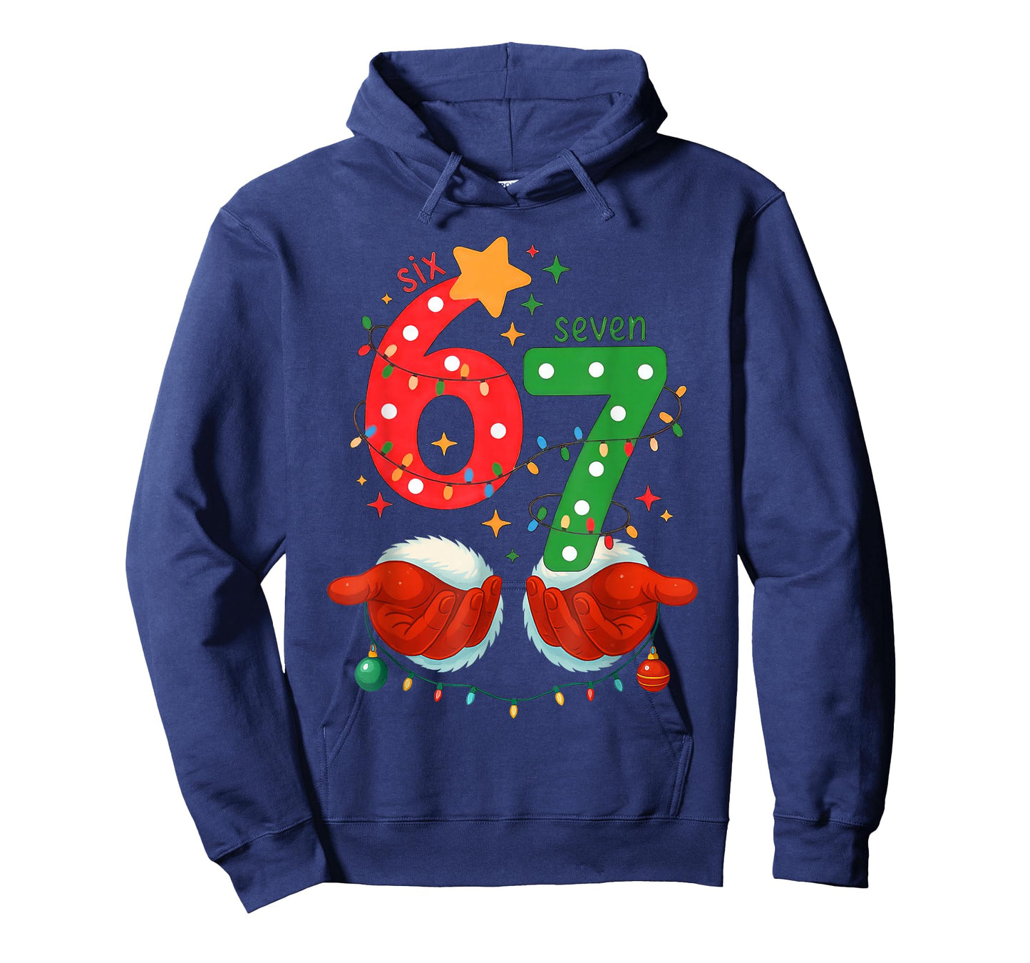 Funny Six Seven 6 7 Meme Christmas Family Xmas Santa 67 T-Shirt