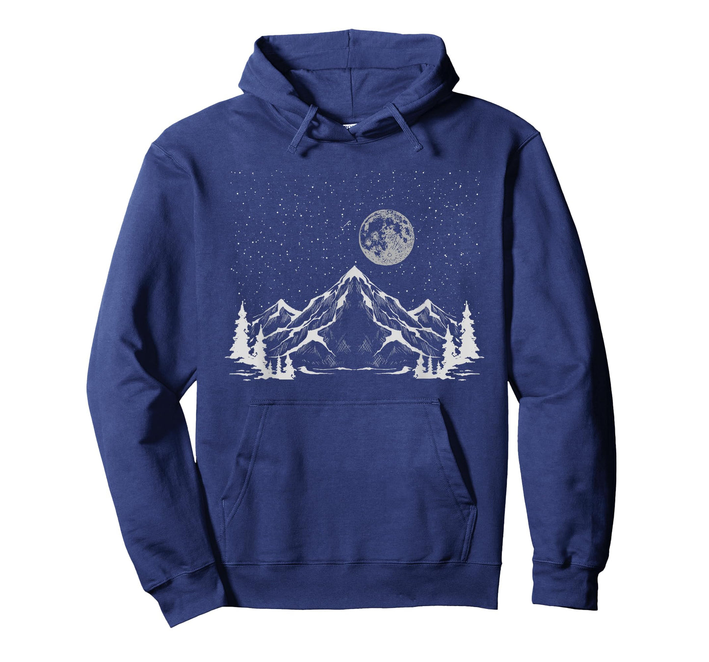 Night Outdoor Nature Trees Mountains Forest Moon Hiking T-Shirt
