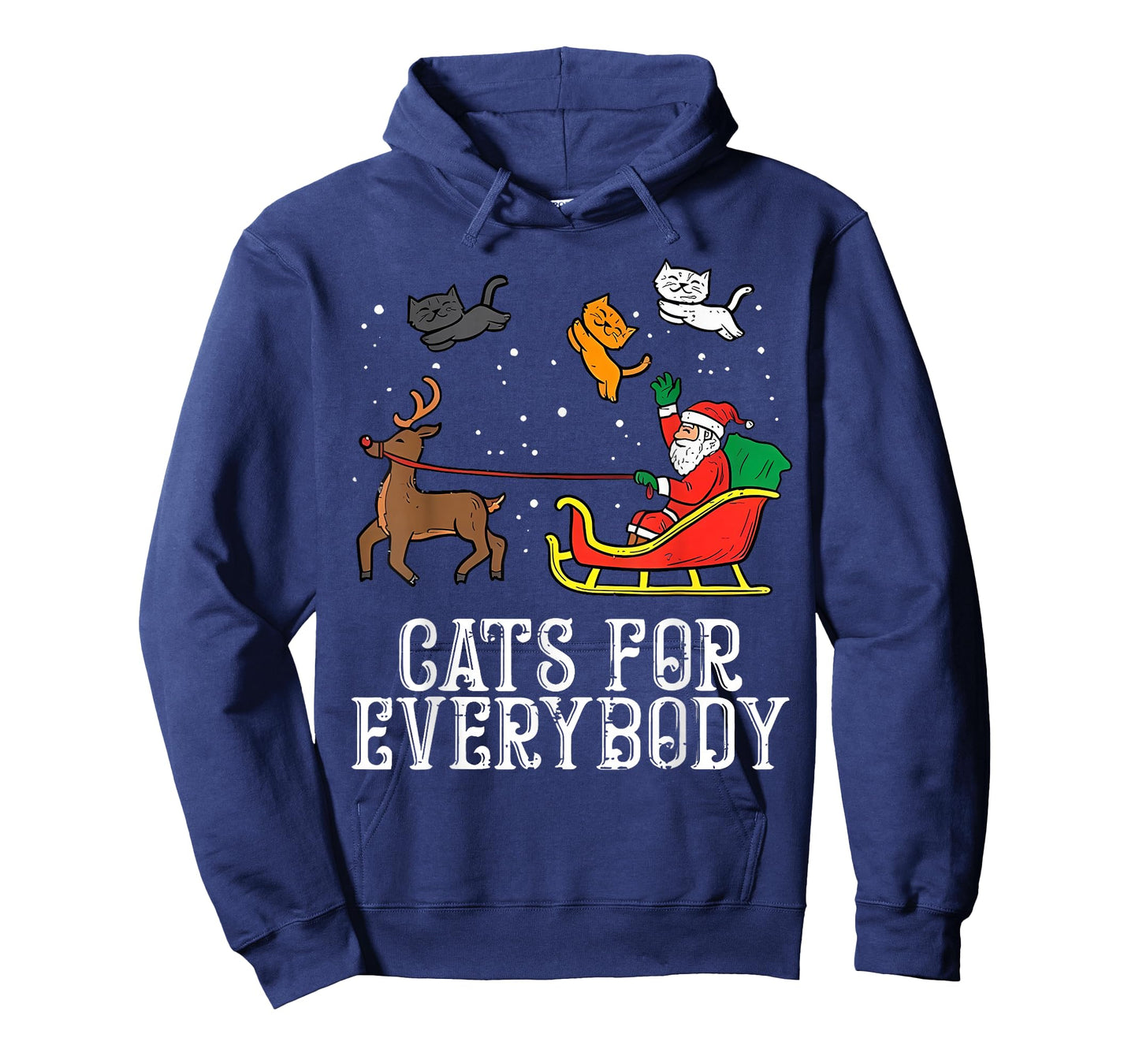 Cats for Everybody Christmas Cat Funny Xmas Women Santa T-Shirt