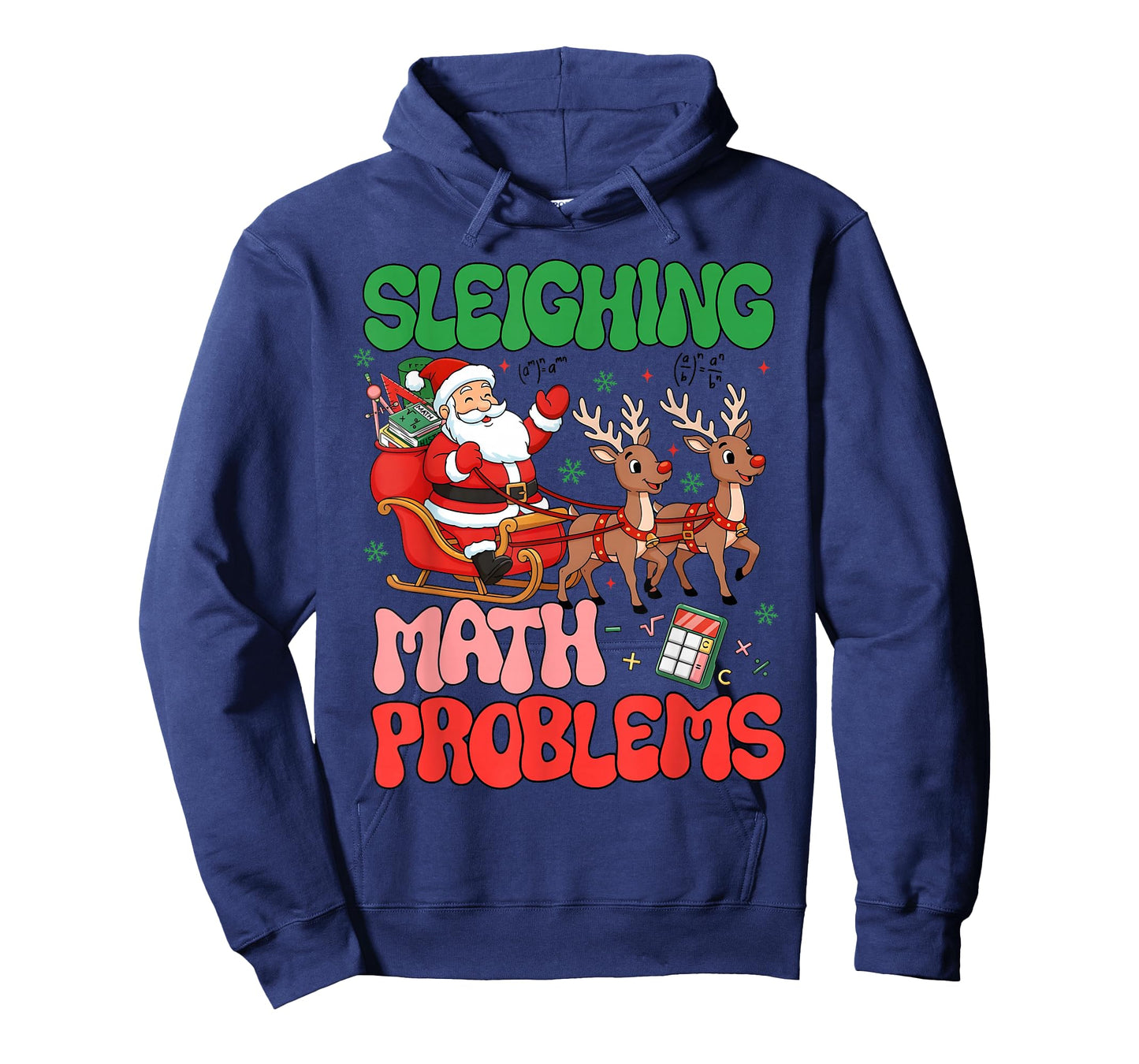 Sleighing Math Problems Funny Teacher Christmas Quote T-Shirt