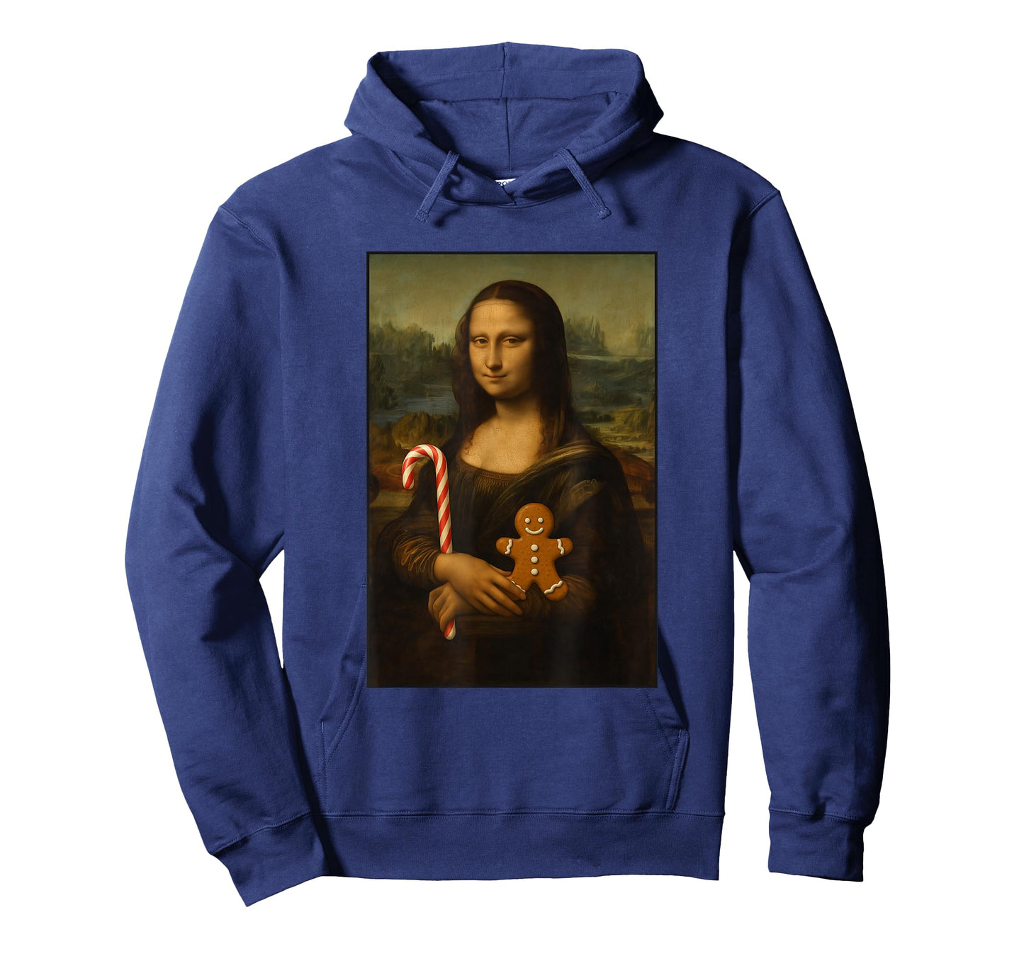 Mona Lisa Candy Gingerbread Cane Funny Christmas Art T-Shirt