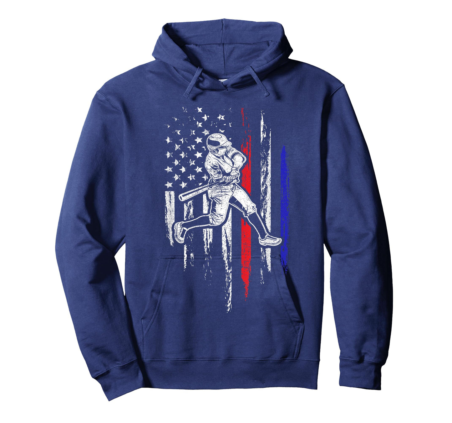 Baseball American Flag Batter Hitting USA 4th of July Gift T-Shirt