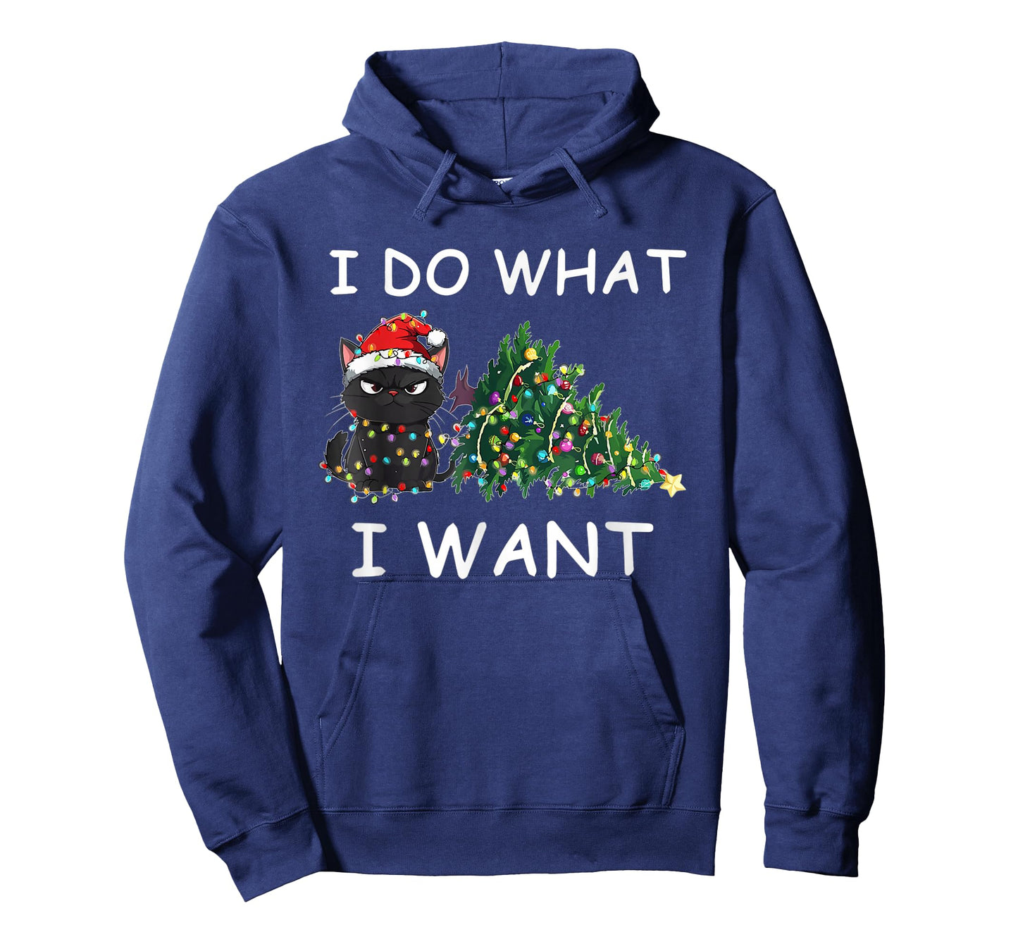 I Do What I Want Funny Christmas Black Cat Xmas T-Shirt