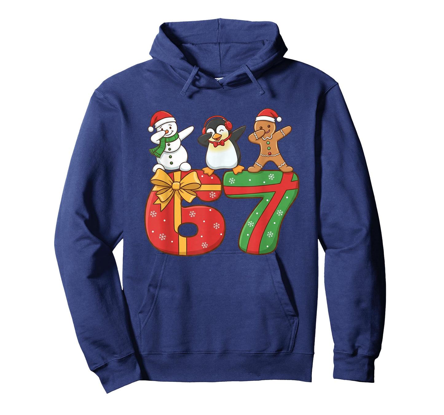67 Christmas Dabbing Snowman Penguin Gingerbread 6 7 Meme T-Shirt