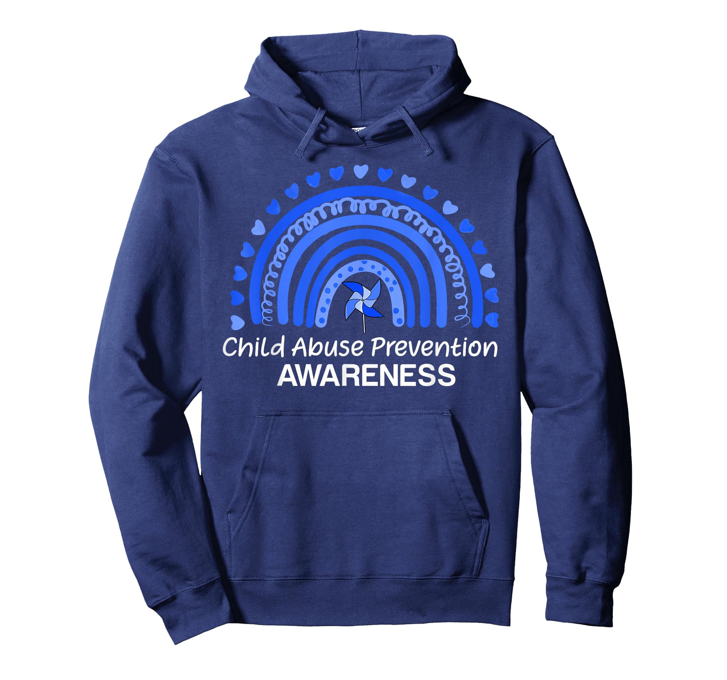 Child Abuse Prevention Awareness Blue Boho Rainbow Pinwheel T-Shirt