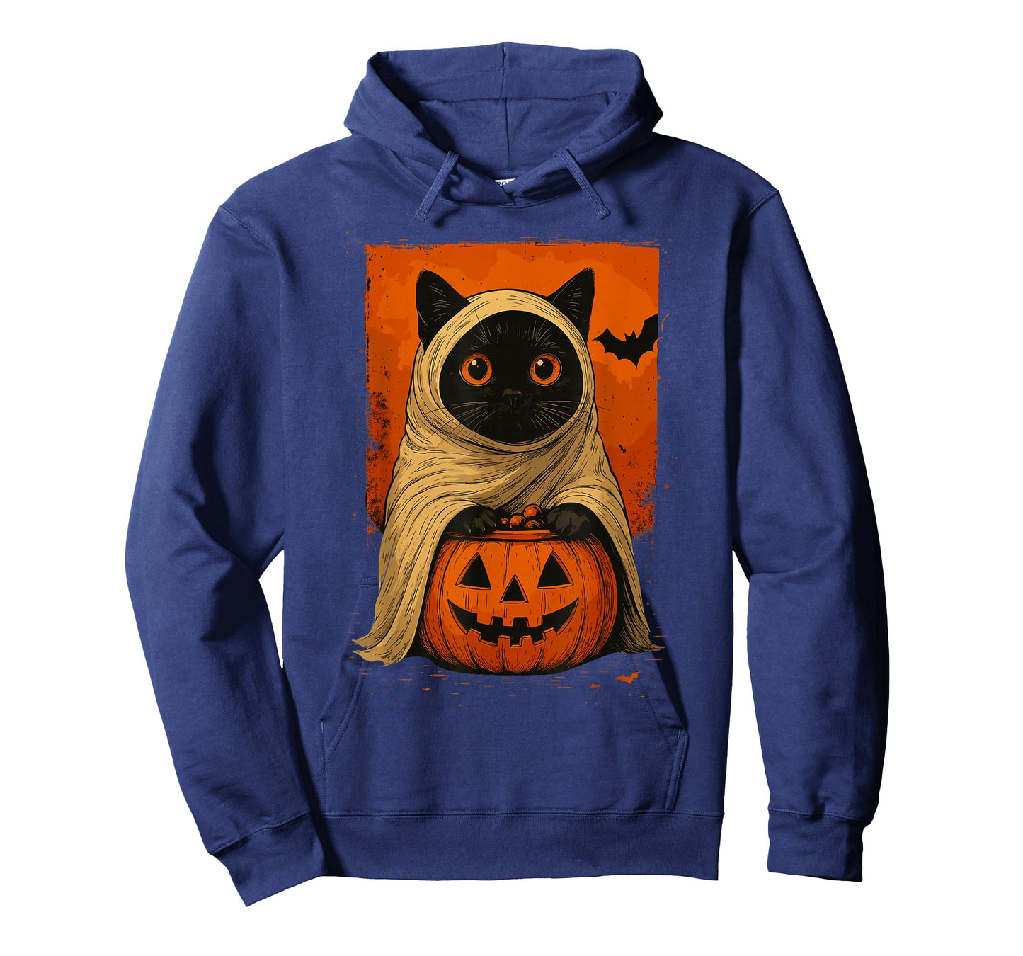 Funny Vintage Black Cat Halloween Pumpkin Spooky Ghost Women T-Shirt