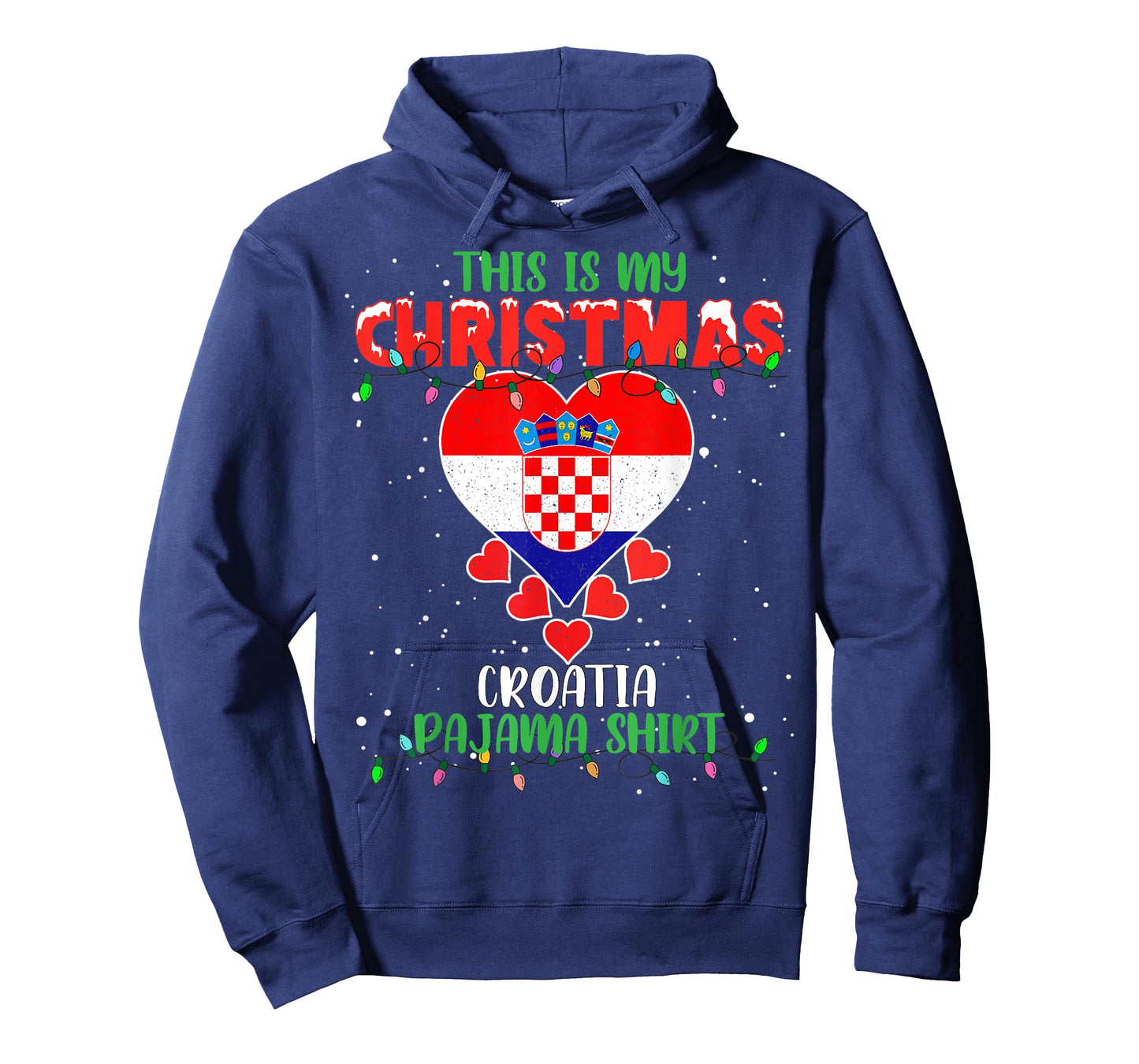 This Is My Christmas Lights Love Croatia Flag Pajama T-Shirt