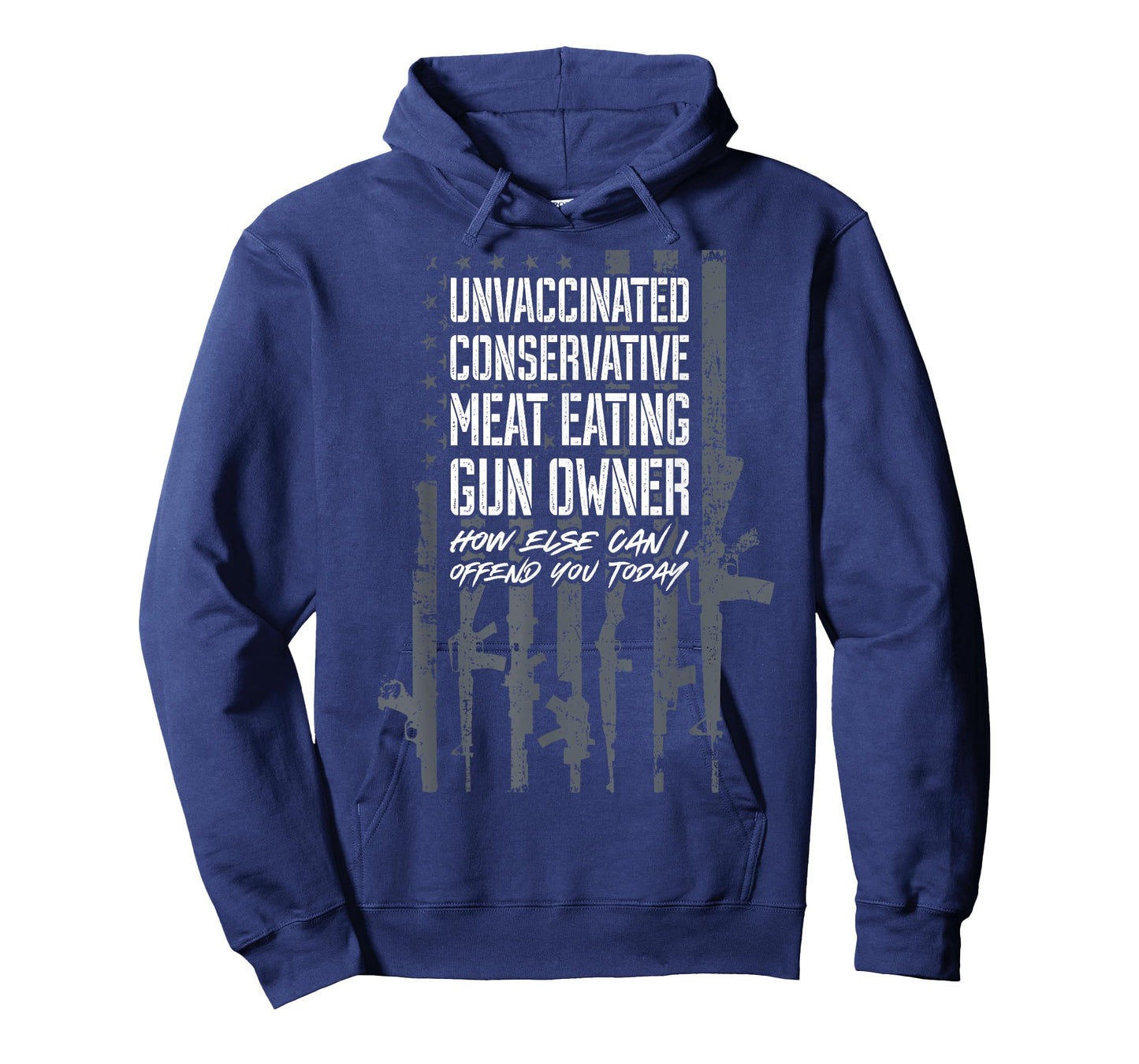 Unvaccinated Conservative Meat Eating Gun Owner - USA Flag Women Men T-Shirt