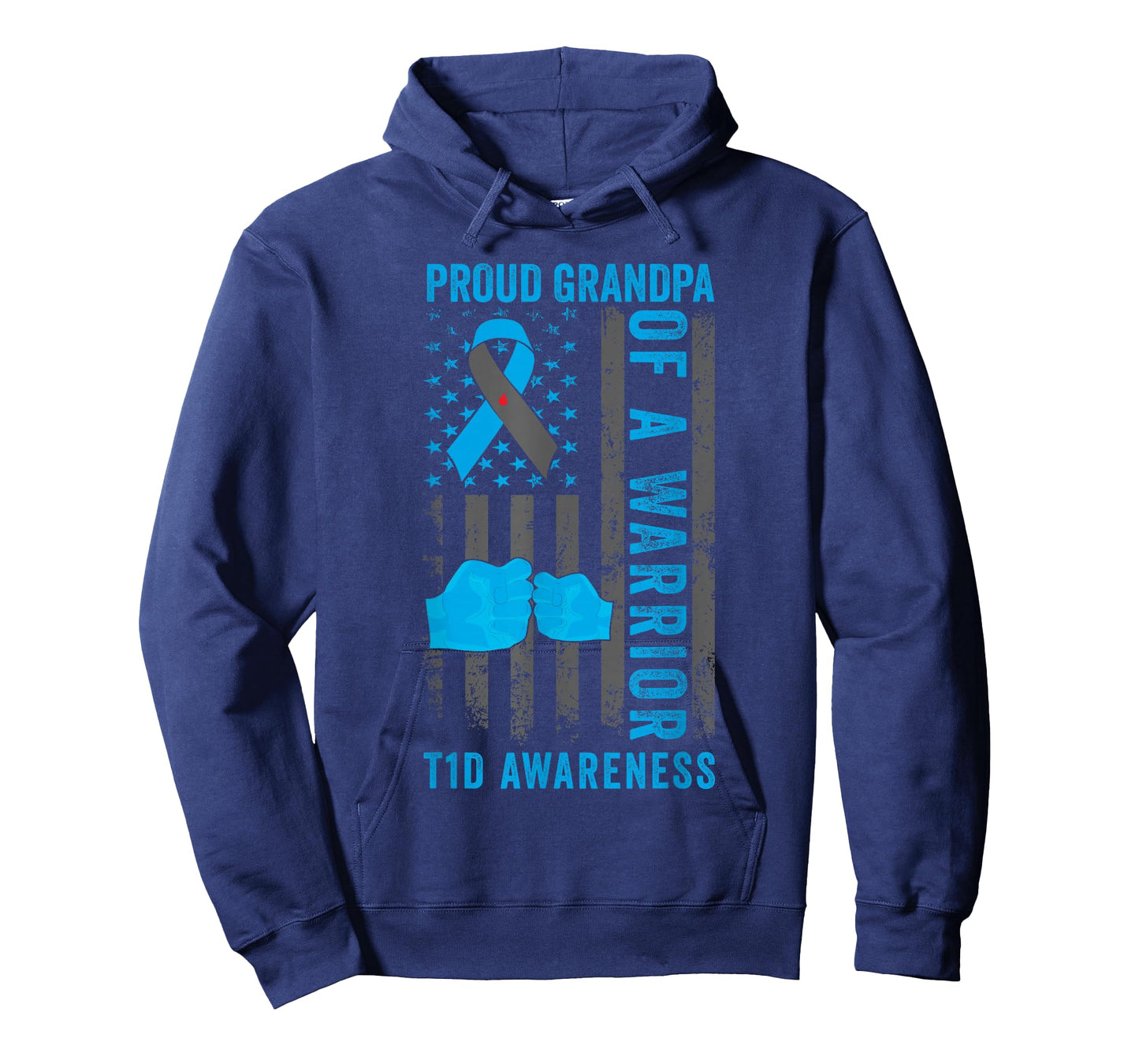 Proud Grandpa Of A T1D Warrior Type 1 Diabetes Awareness T-Shirt