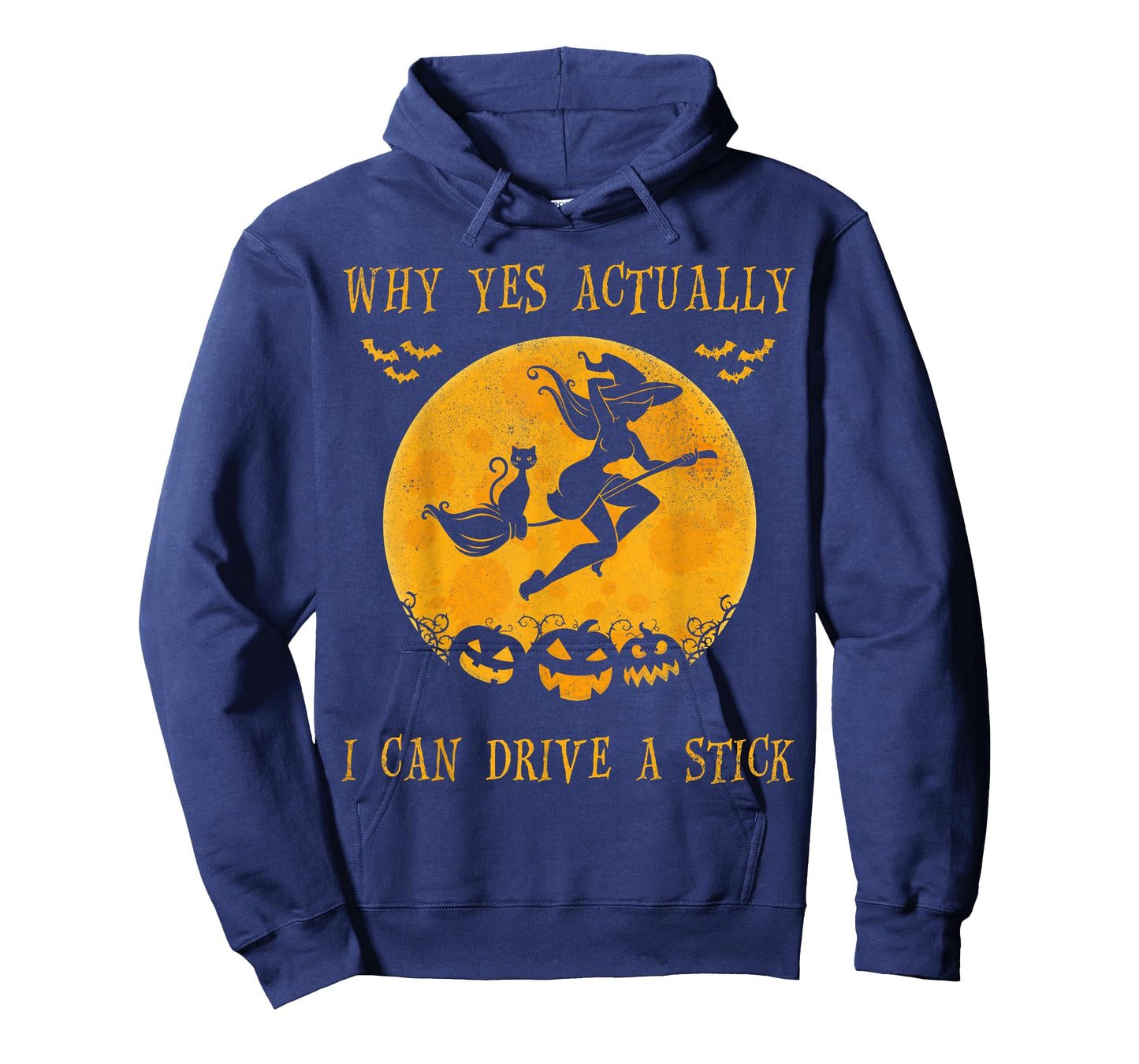 Why Yes Actually I Can Drive a Stick Halloween Witch & Cat T-Shirt for Men Women
