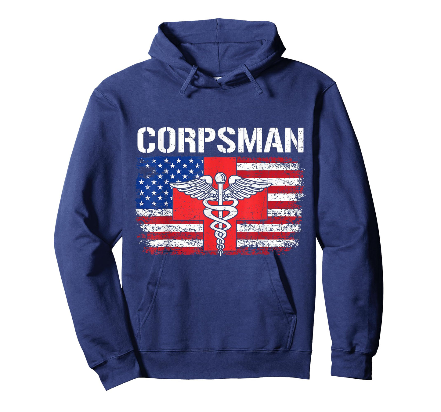 Hospital Corpsman Flag American USA Military Veteran T-Shirt
