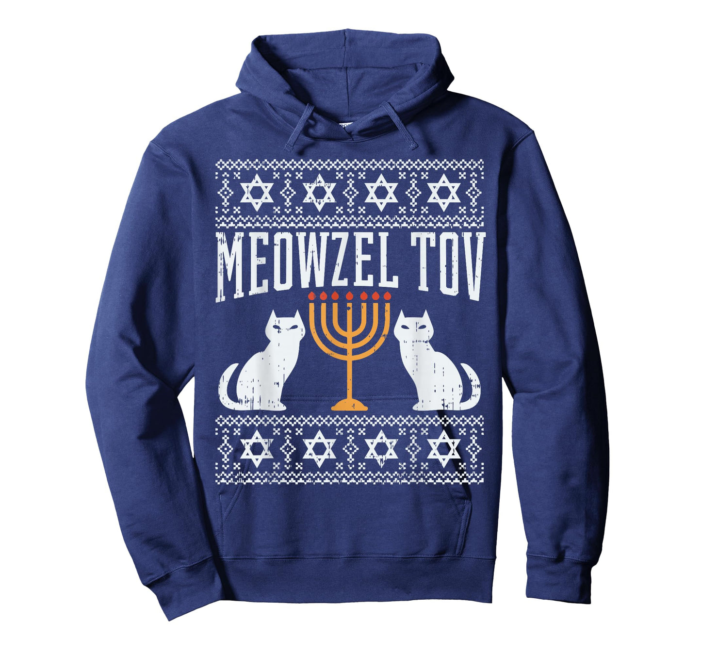 Meowzel Tov Chanukah Jewish Cat Owner Ugly Hanukkah Gift T-Shirt