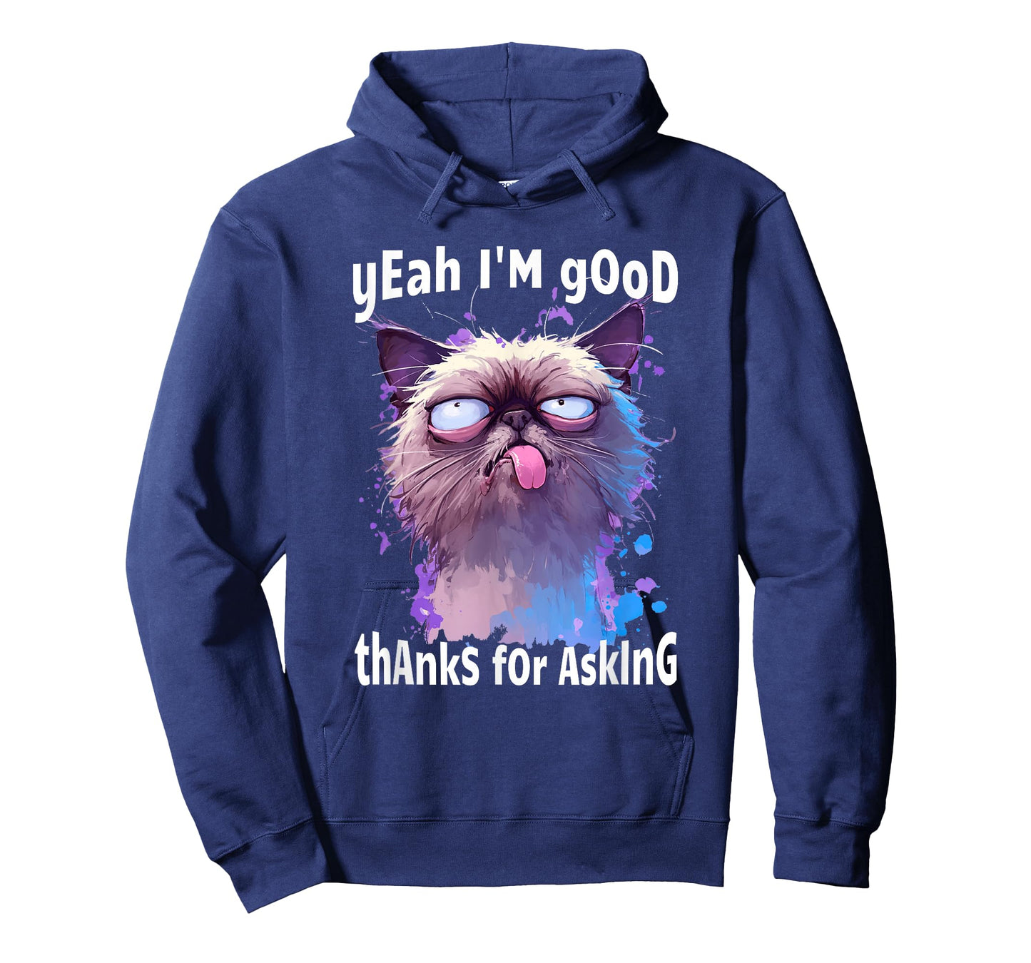 Funny Cat Face Meme Cat Stressed Kitty Yeah I'm Good Thanks T-Shirt