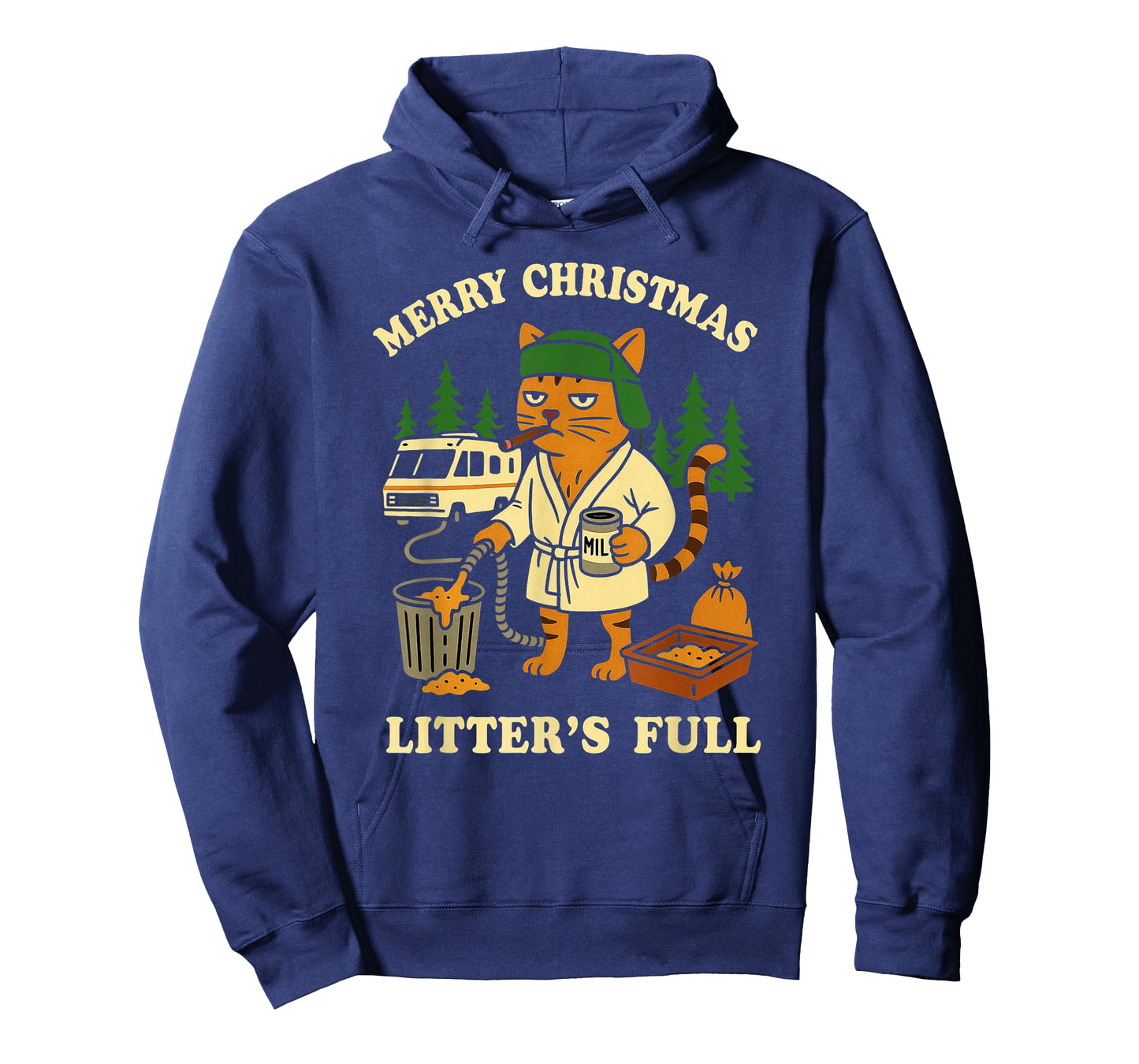 Merry Christmas Litter’s Full Funny Cat RV Holiday Tee T-Shirt