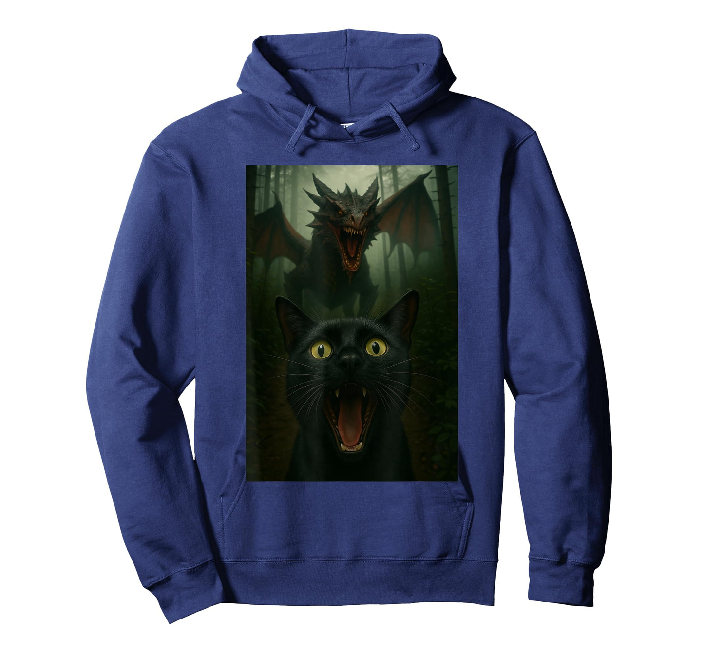 Black Cat Selfie With Dragon Funny T-Shirt