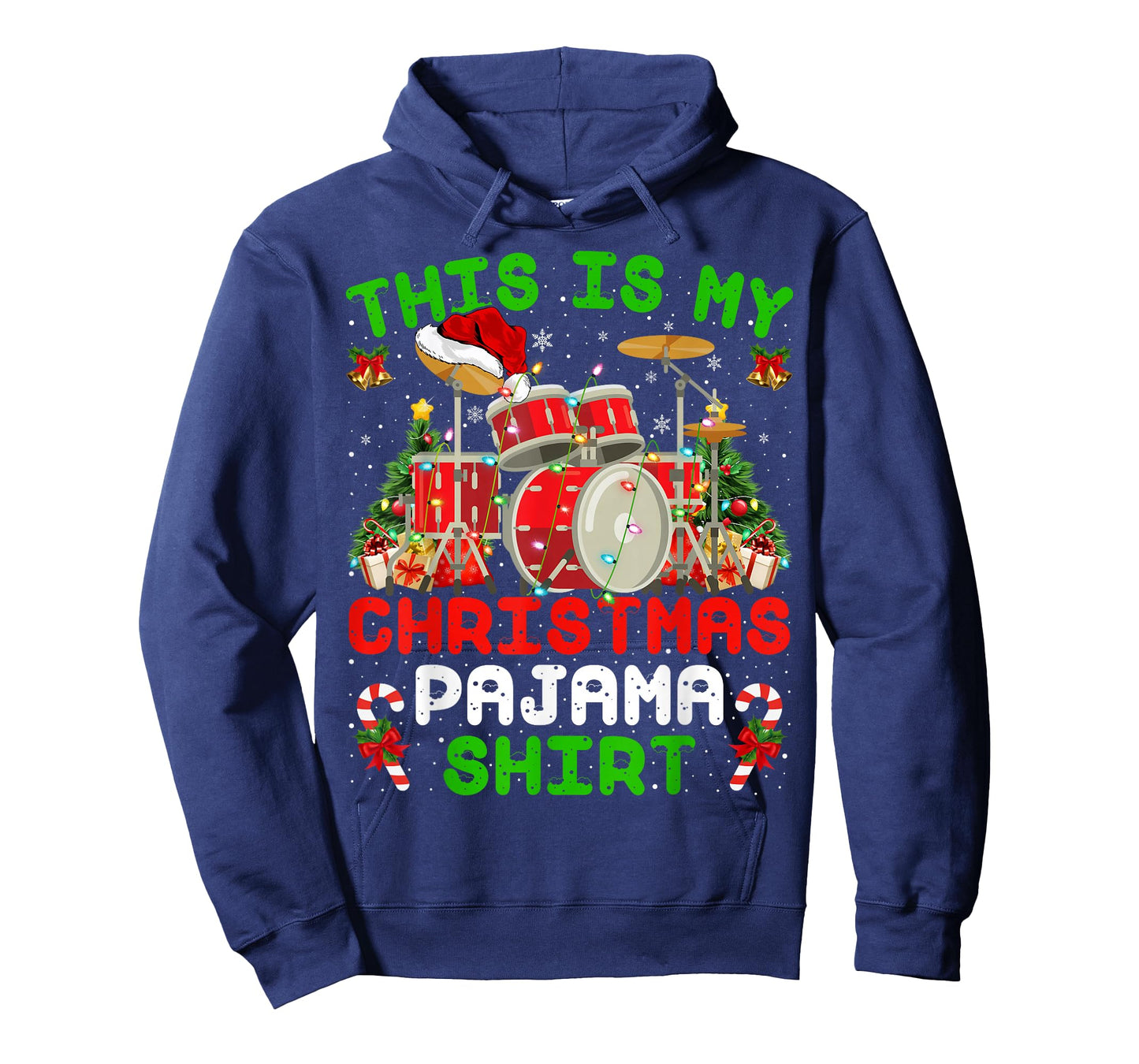 Funny This Is My Christmas Pajama Shirt Drum Kit Christmas T-Shirt