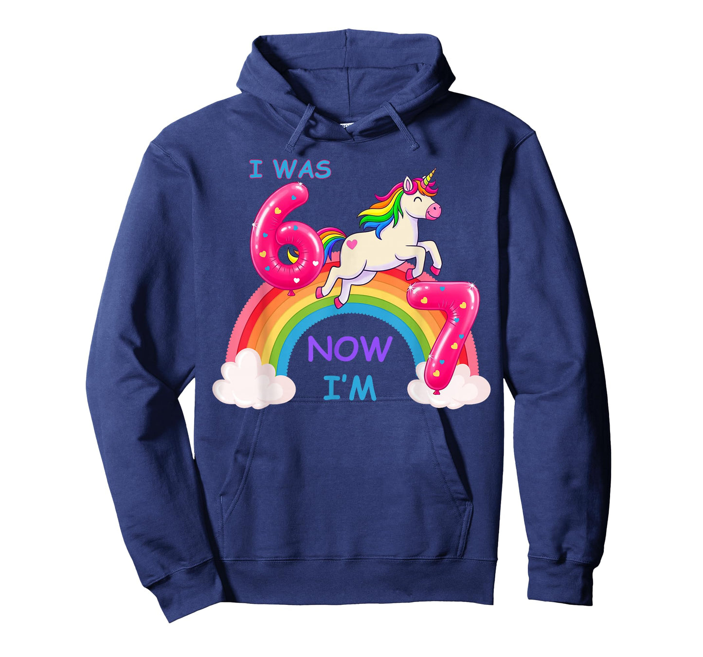 I was Six Now I'm Seven Cute Unicorn 67 Meme 7th Birthday T-Shirt
