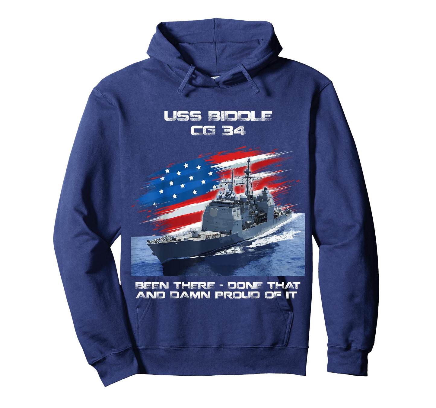 USS Biddle CG-34 Class Cruiser American Flag Veteran Xmas T-Shirt for Women Men