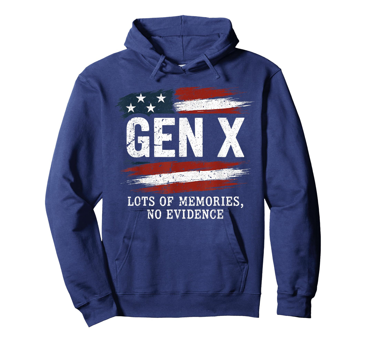 Gen X Lots of Memories No Evidence USA Flag Humor Quote T-Shirt